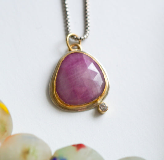 Rosecut Pink Sapphire Pendant