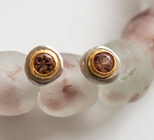 Malaya Garnet Stud Earrings