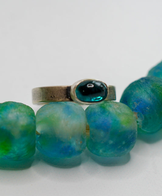 Teal Tourmaline Ring