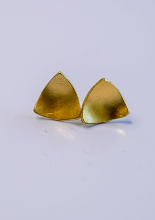 Gold Triangle Stud Earrings