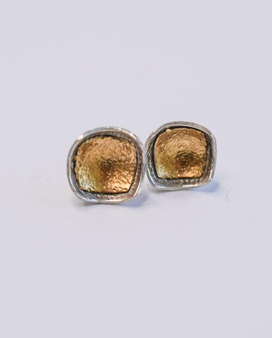 Gold and Silver Square Studs