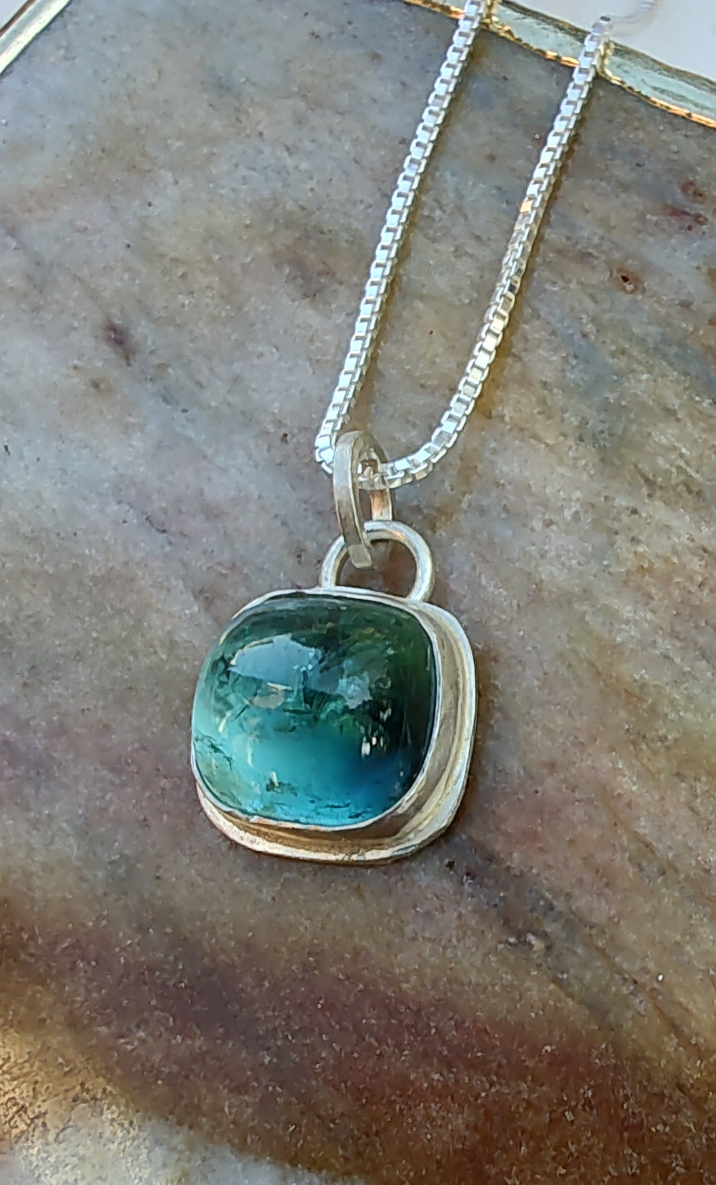 Teal Tourmaline Pendant