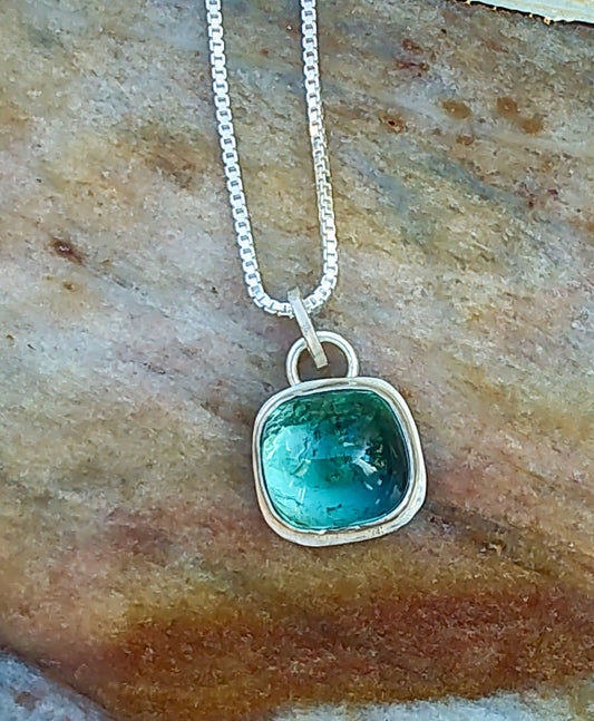 Teal Tourmaline Pendant