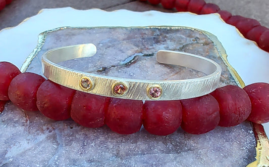 Peach Sapphire Cuff