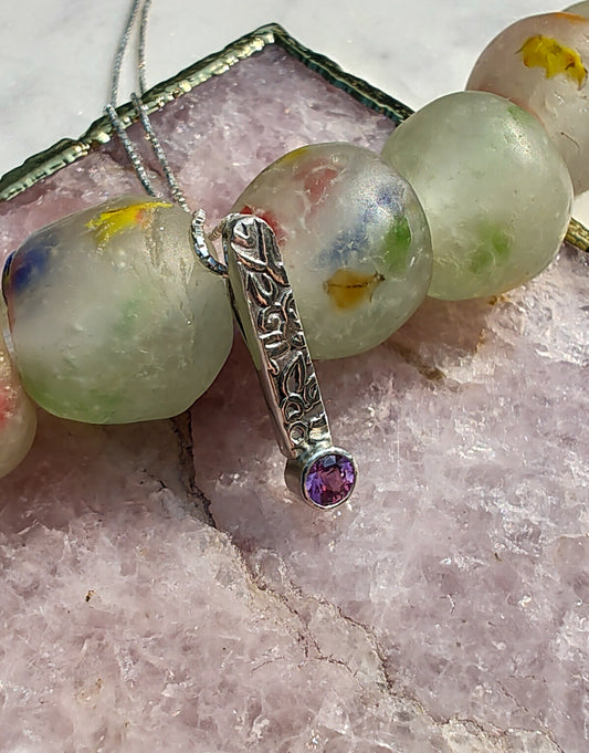 Pink Sapphire Bar Pendant