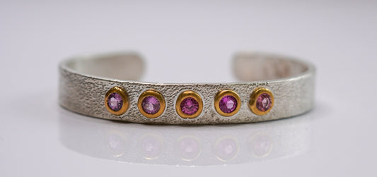Pink Sapphire Cuff Bracelet